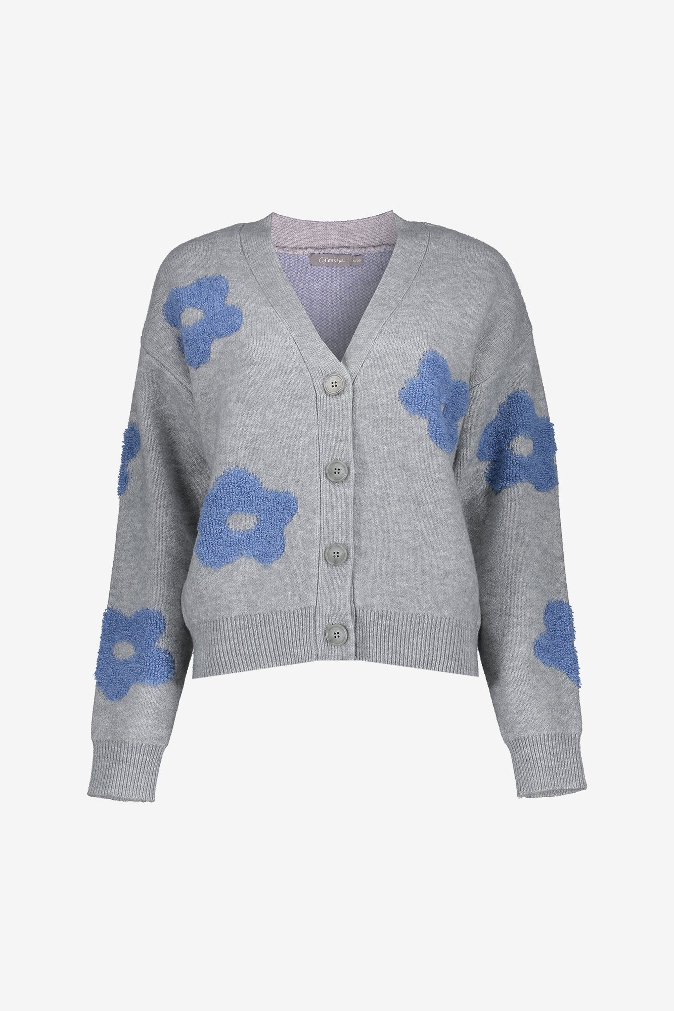 Geisha dames oversized vest met bloemenmotief