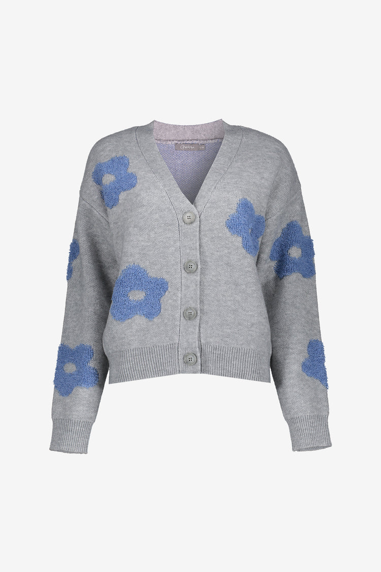 Geisha dames oversized vest met bloemenmotief