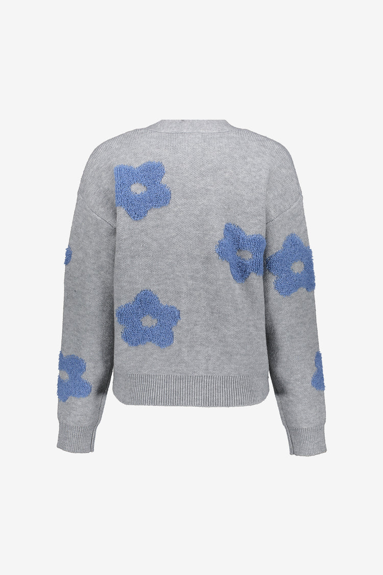 Geisha dames oversized vest met bloemenmotief