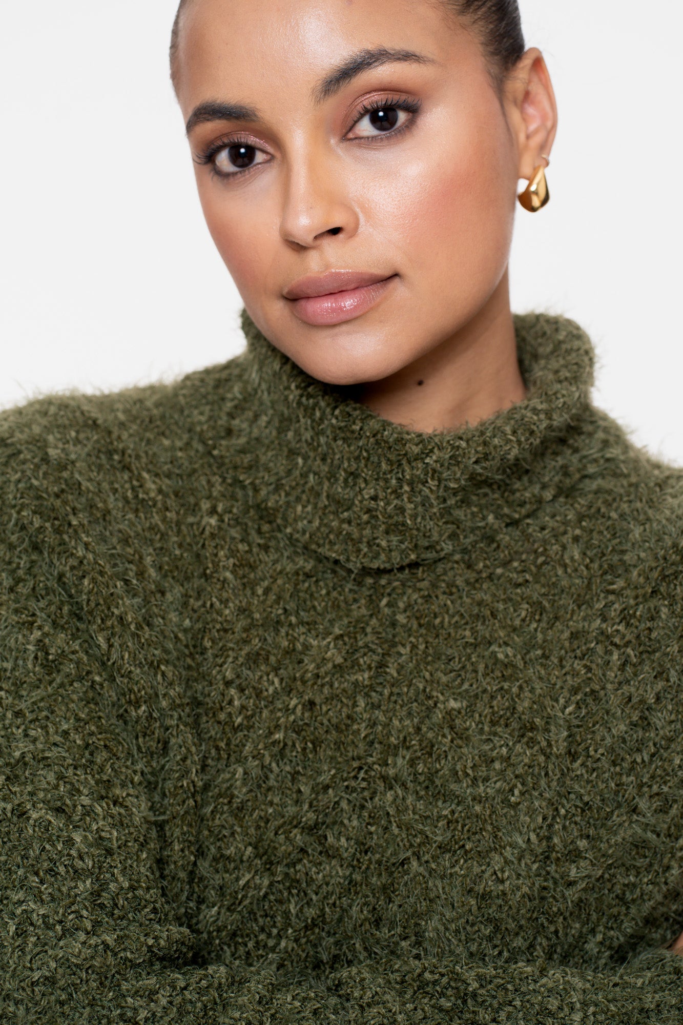 Geisha dames kabeltrui met turtleneck