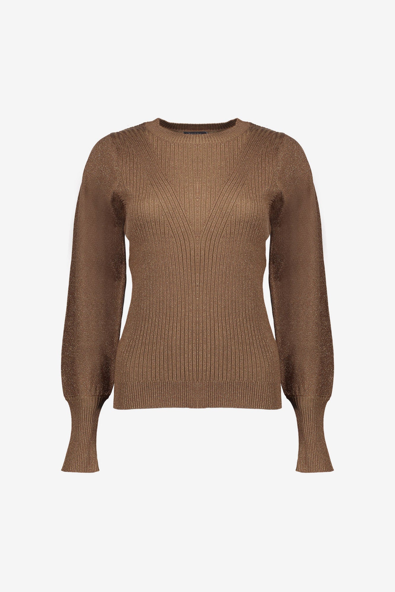 Geisha dames pullover met geplooide schouders en lurex