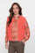 Geisha dames boucle gilet met opvallende knopen