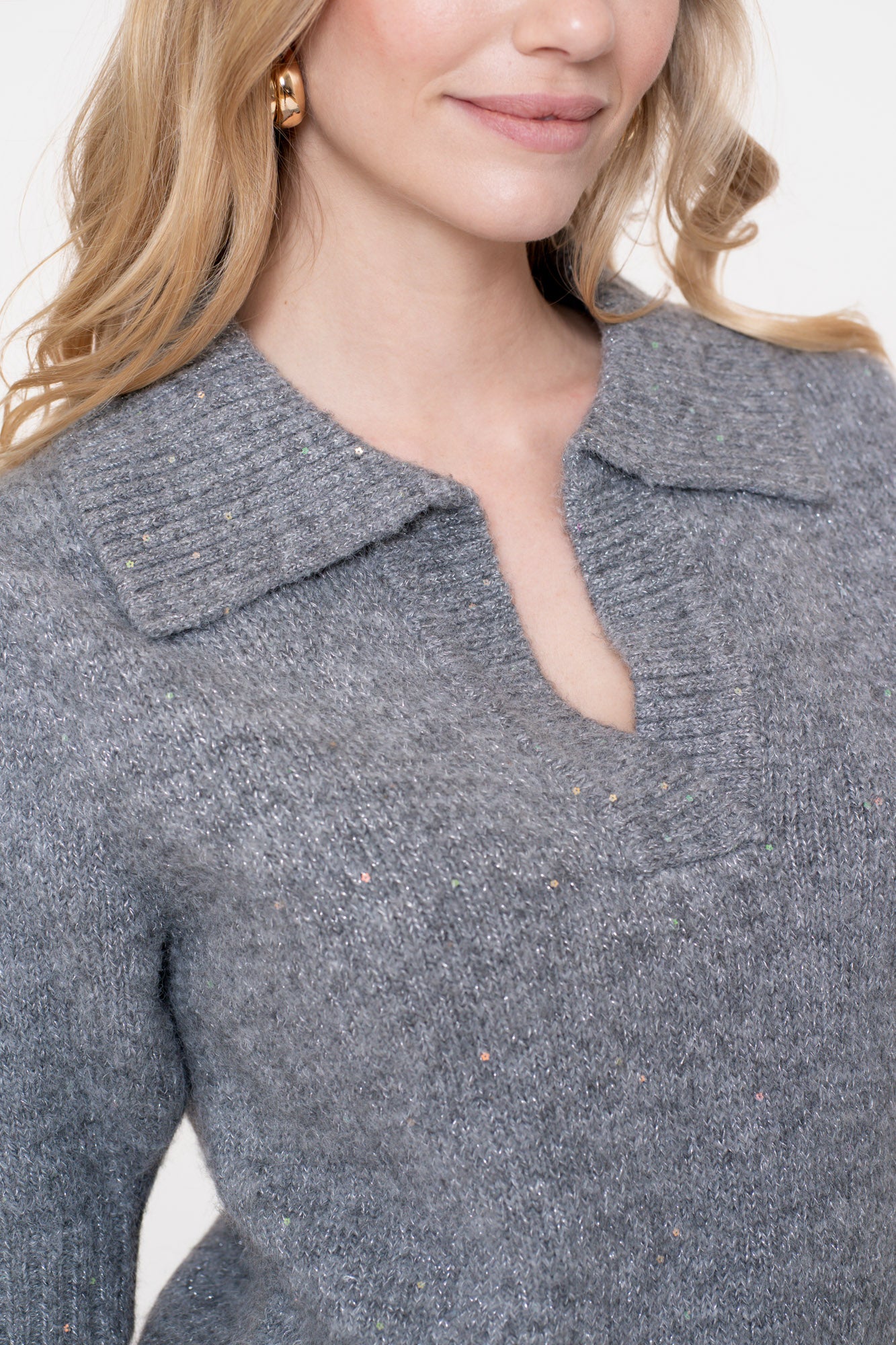 Geisha dames pullover met korte mouwen en lurex