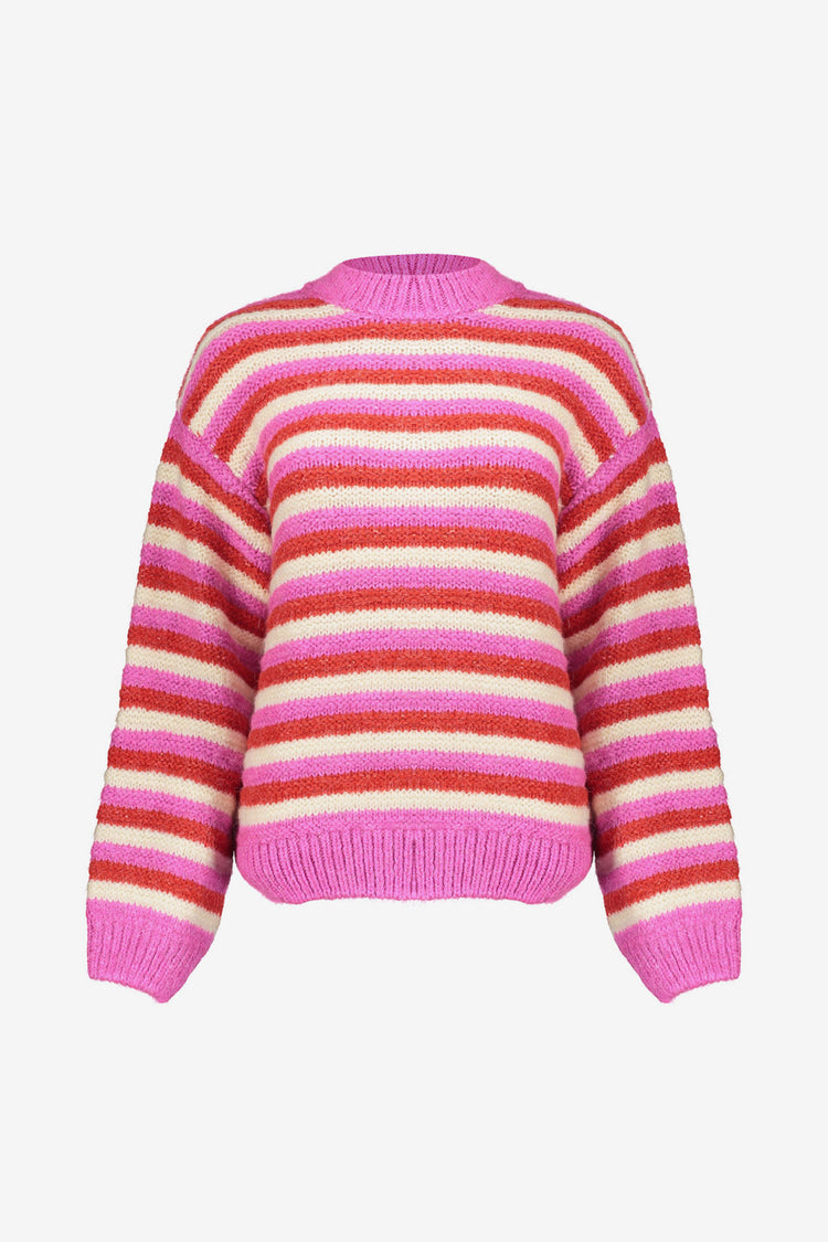 Geisha dames multi color trui met strepen