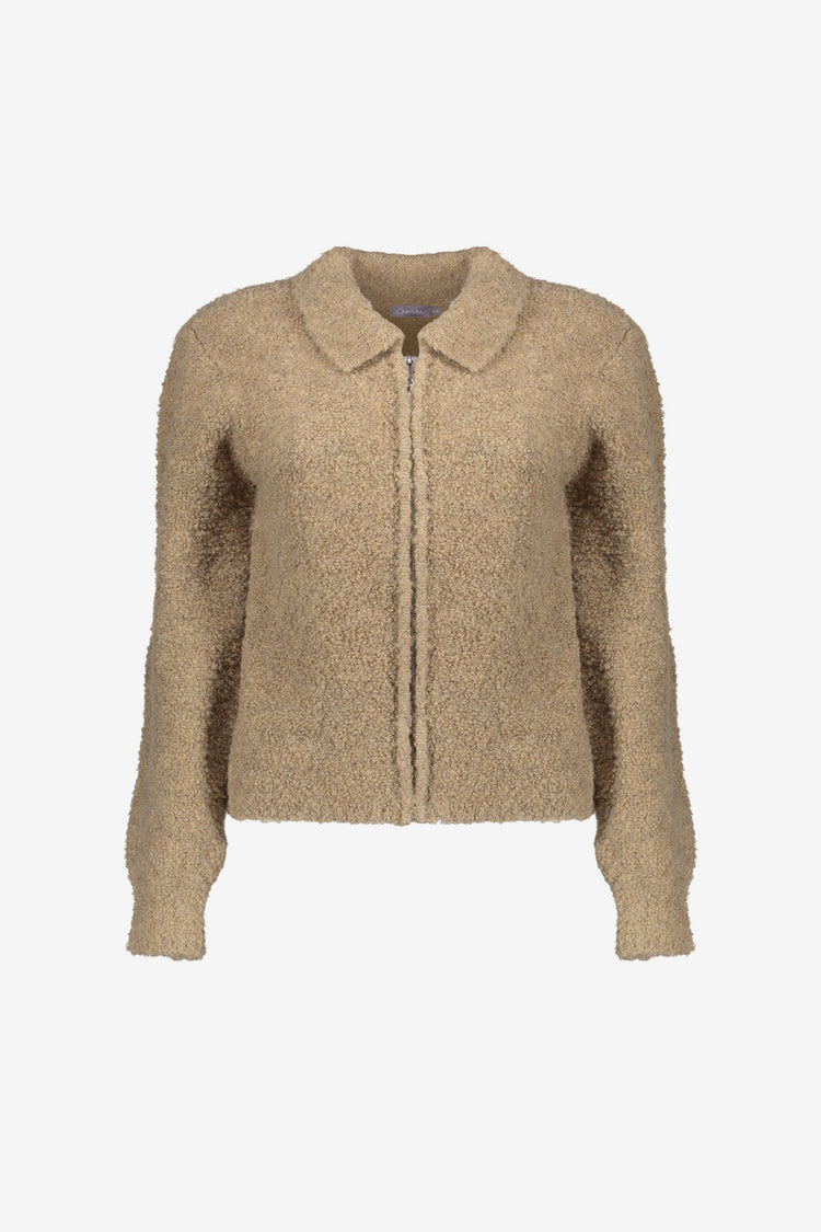 Geisha dames wollen look vest met ritssluiting