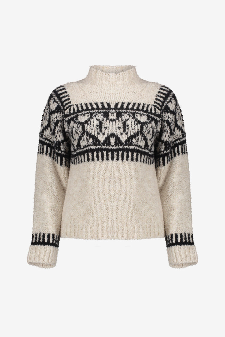 Geisha dames gebreide trui met nordic print