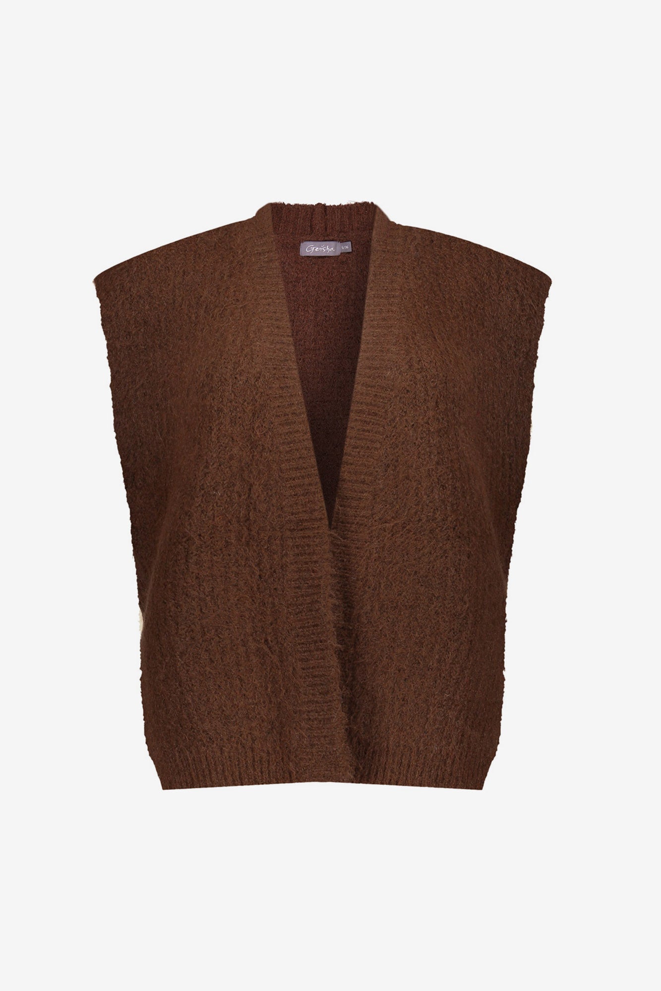 Geisha dames openvallend gebreid gilet met fluffy structuur