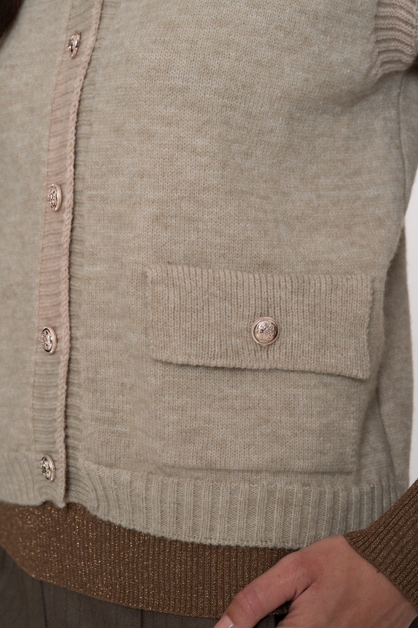 Geisha dames stijlvol knit gilet met utility details