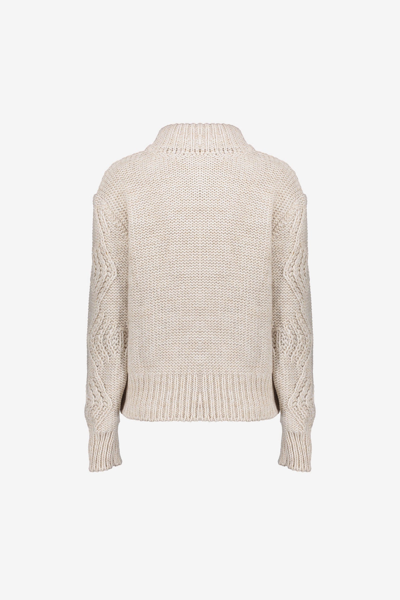 Geisha dames trui met kabelpatroon en colkraag