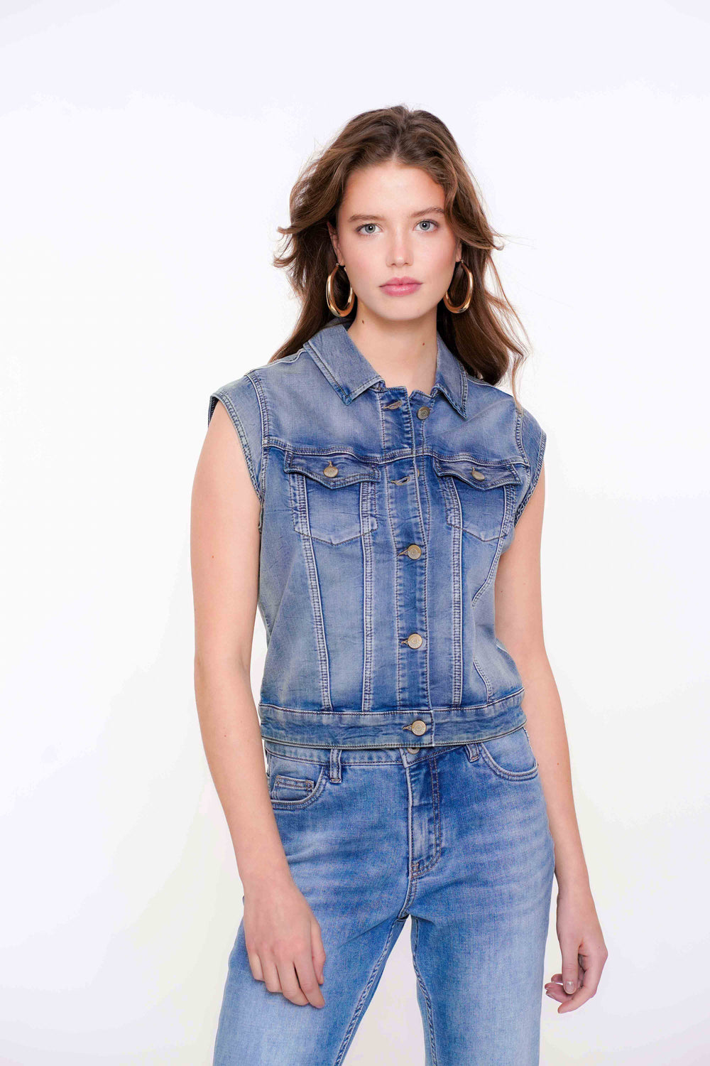 Geisha Fashion dames mouwloze jeansvest