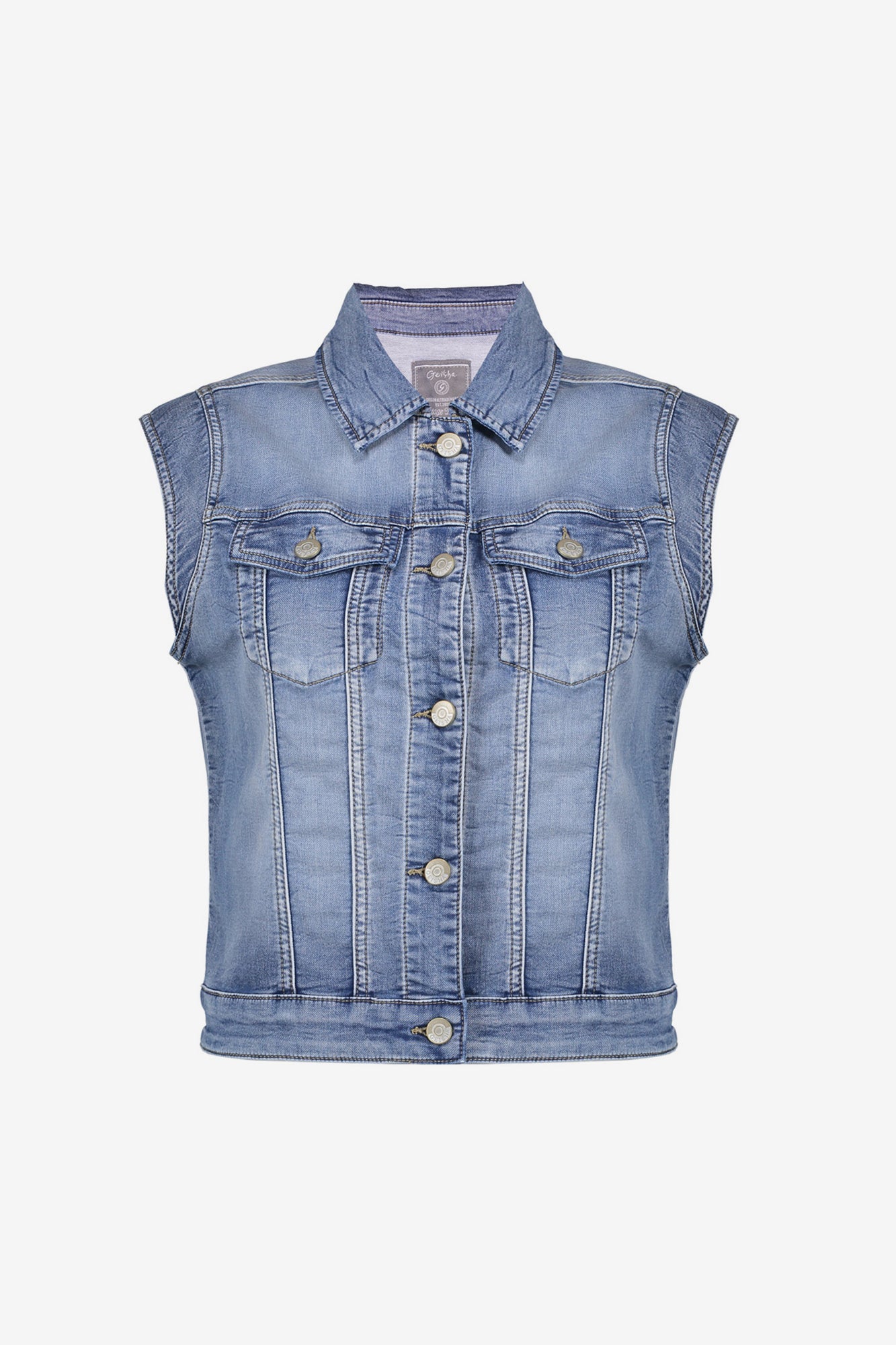 Geisha Fashion dames mouwloze jeansvest
