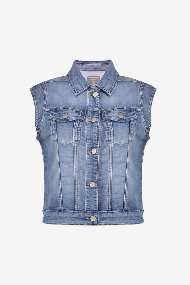 Geisha Fashion dames mouwloze jeansvest