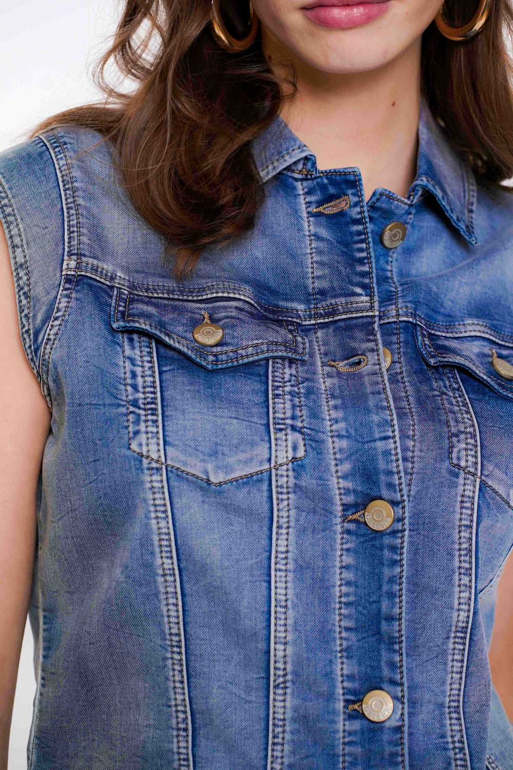 Geisha Fashion dames mouwloze jeansvest