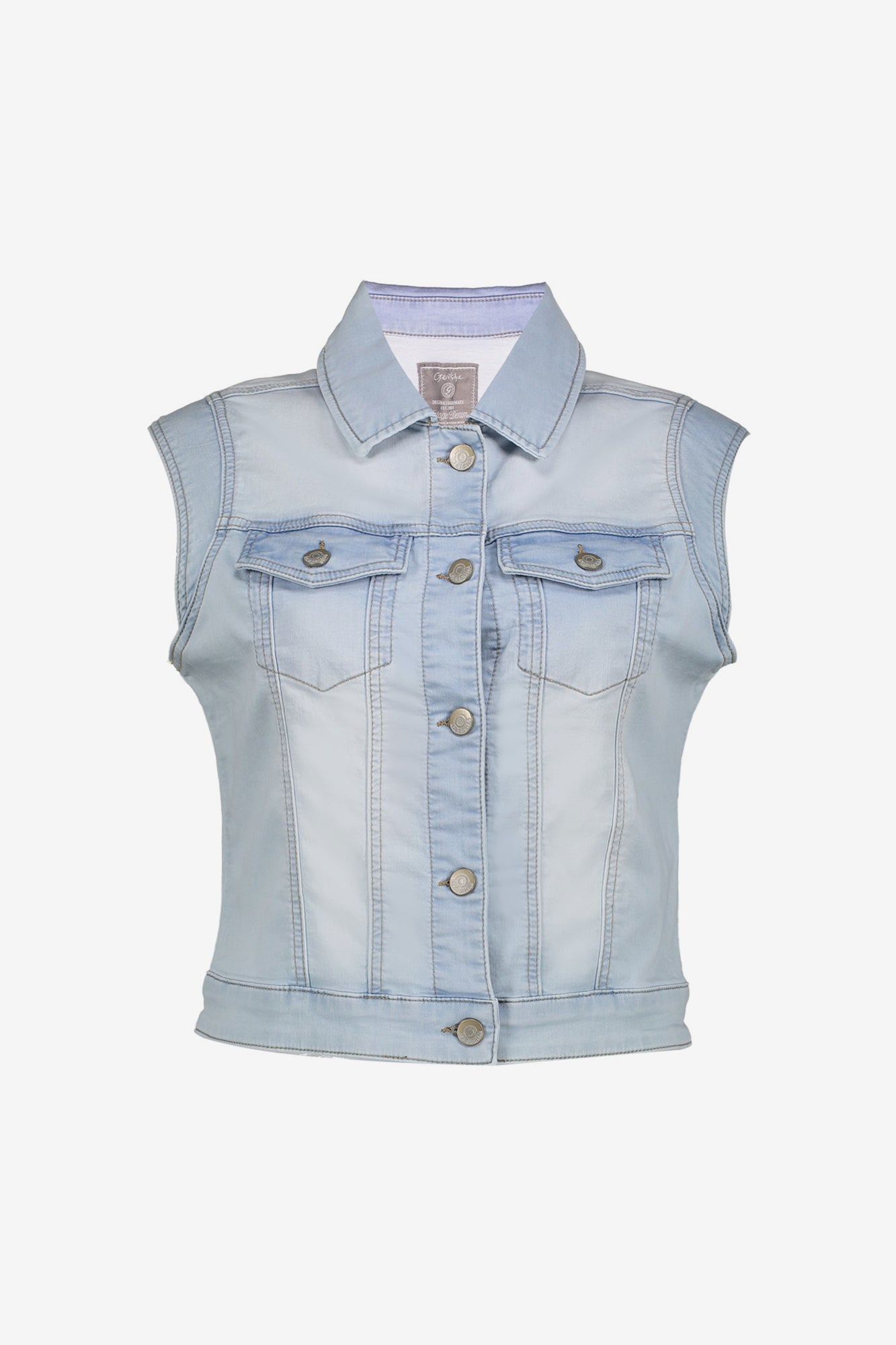 Geisha Fashion dames jeansgilet zonder mouwen