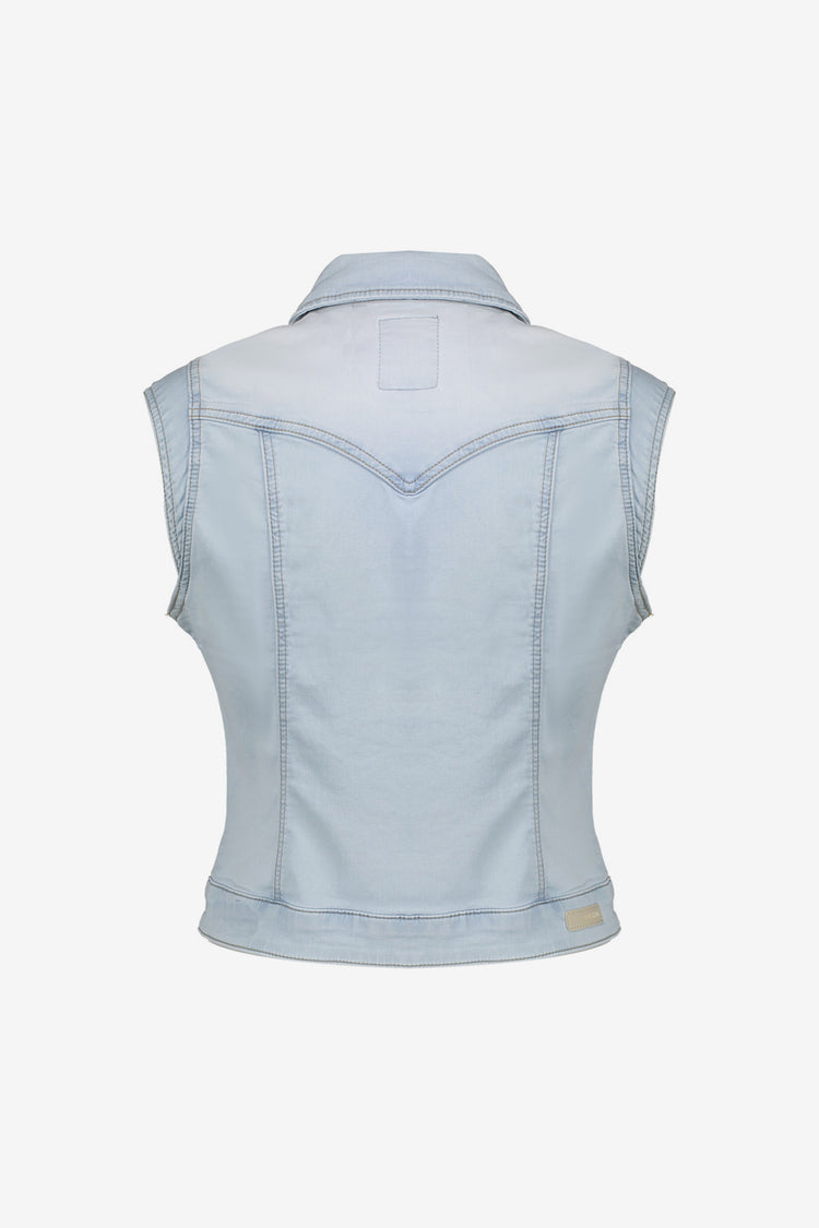 Geisha Fashion dames jeansgilet zonder mouwen