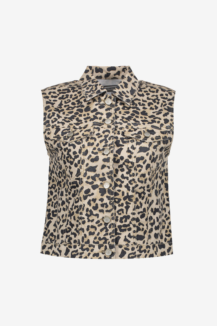 Geisha Fashion dames gilet met luipaardprint