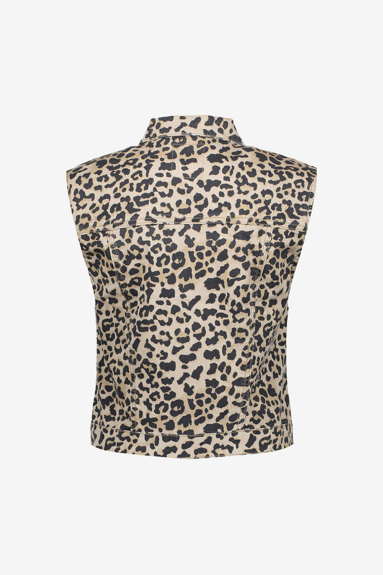 Geisha Fashion dames gilet met luipaardprint