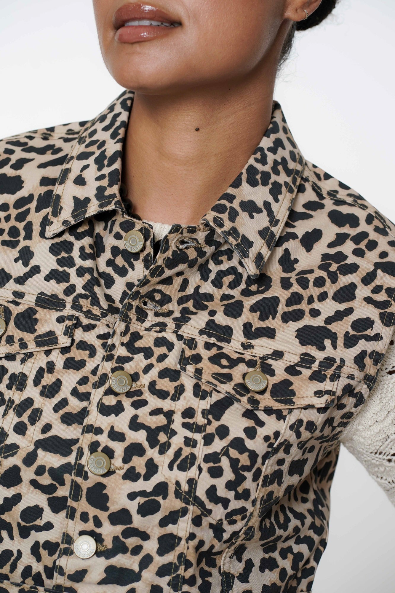 Geisha Fashion dames gilet met luipaardprint