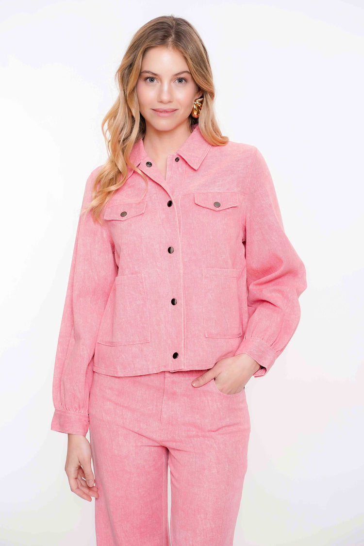 Geisha Fashion dames roze melange jasje