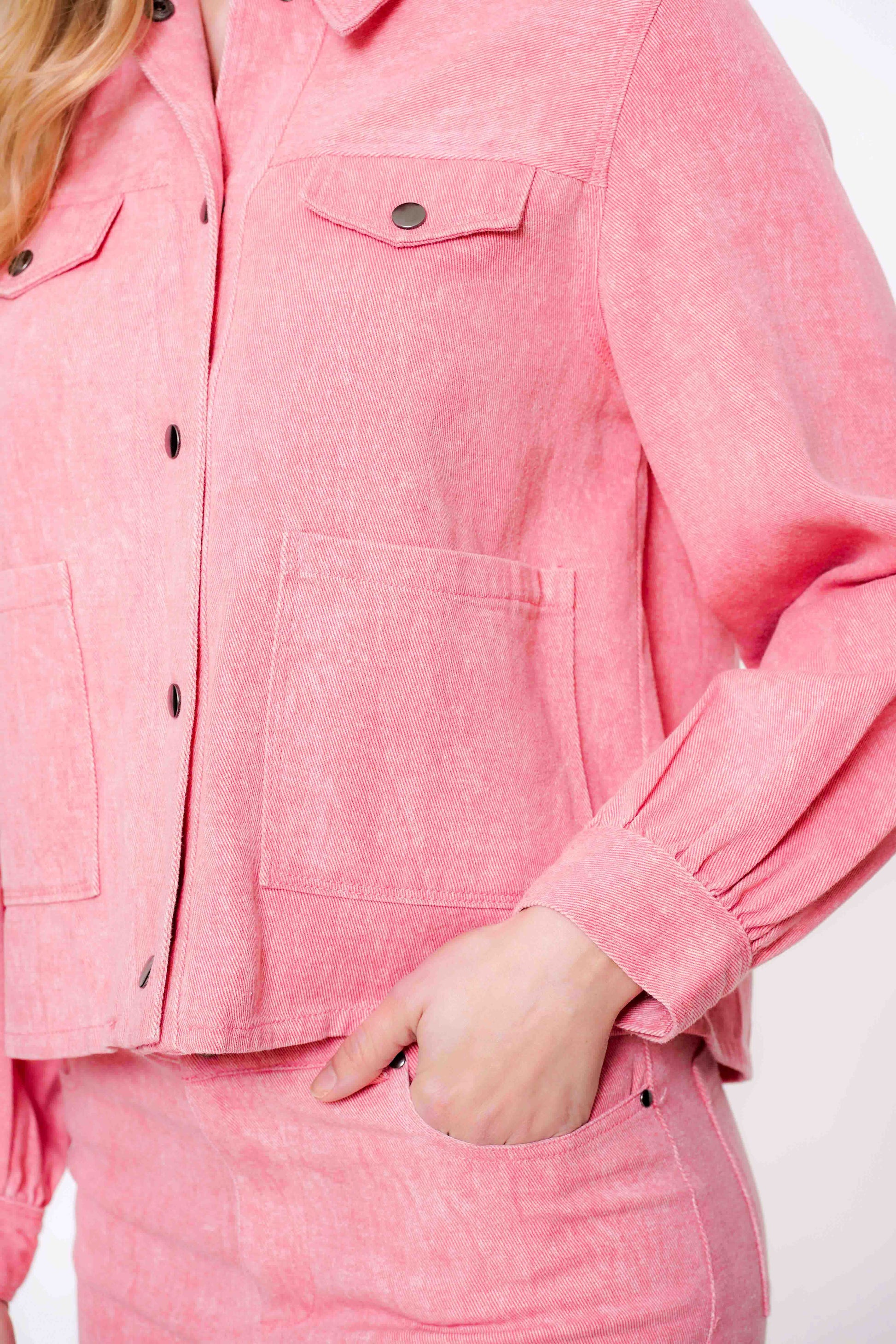 Geisha Fashion dames roze melange jasje