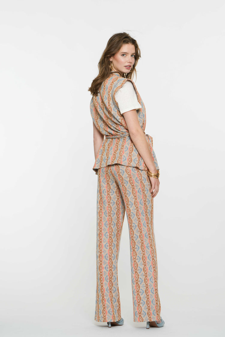 Geisha Fashion dames Aztekenprint met lurex tape