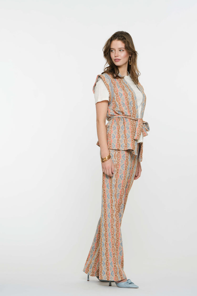 Geisha Fashion dames Aztekenprint met lurex tape
