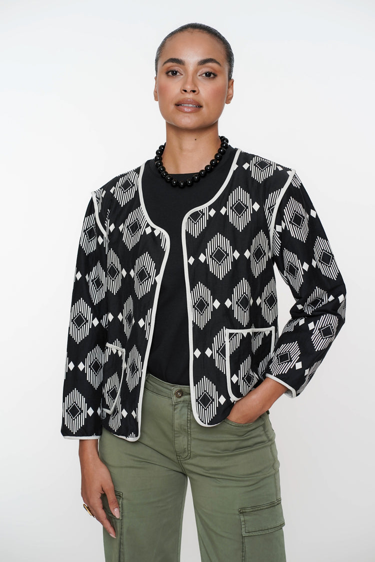 Geisha Fashion dames cardigan met grafisch patroon
