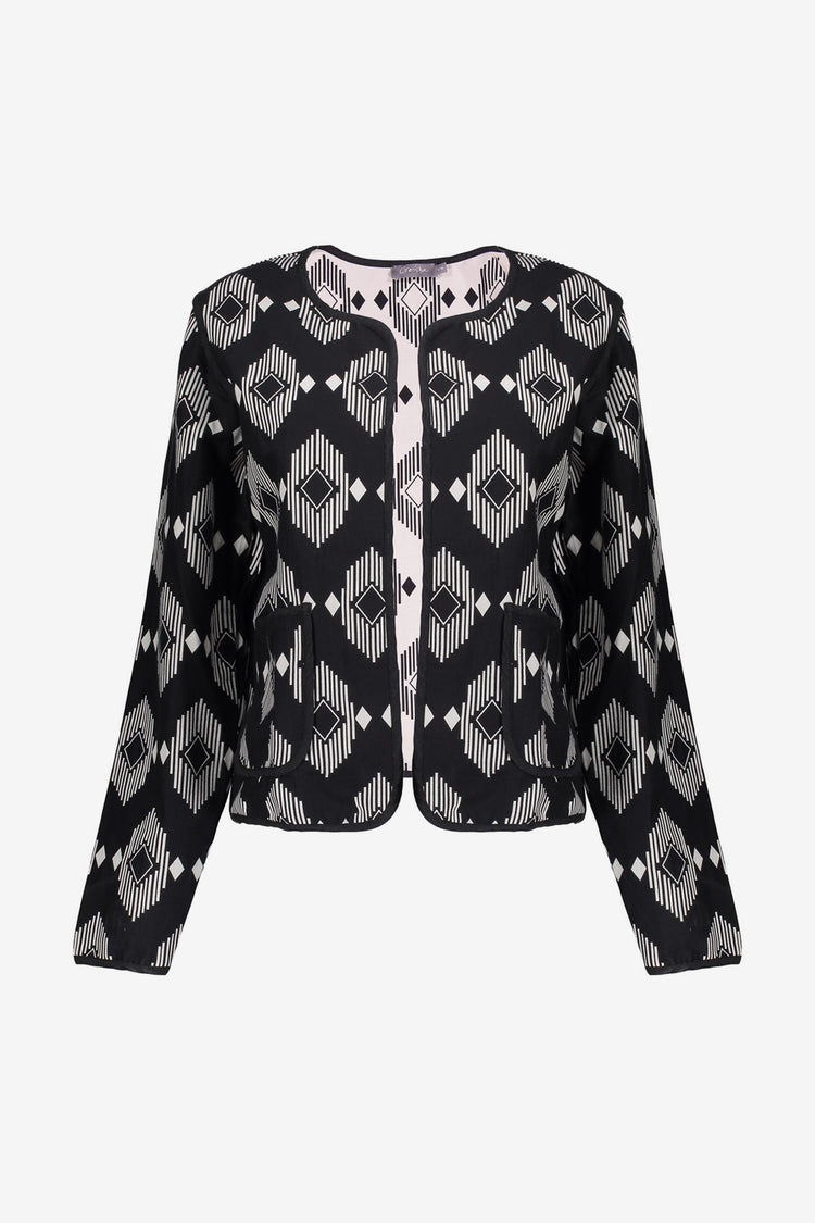 Geisha Fashion dames cardigan met grafisch patroon