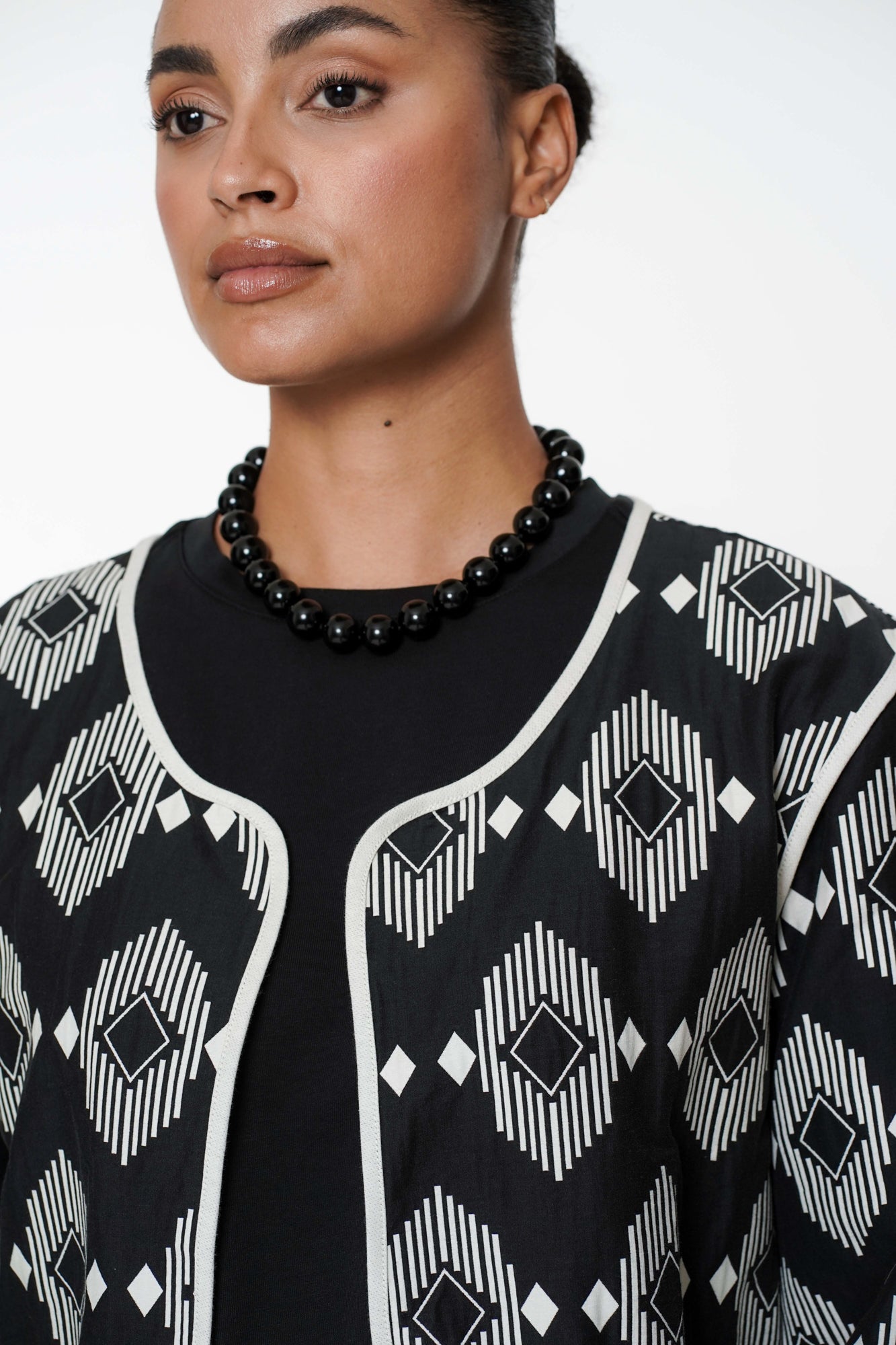 Geisha Fashion dames cardigan met grafisch patroon