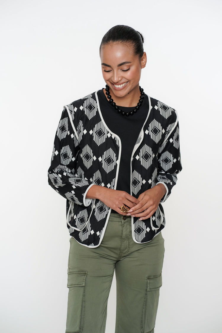 Geisha Fashion dames cardigan met grafisch patroon