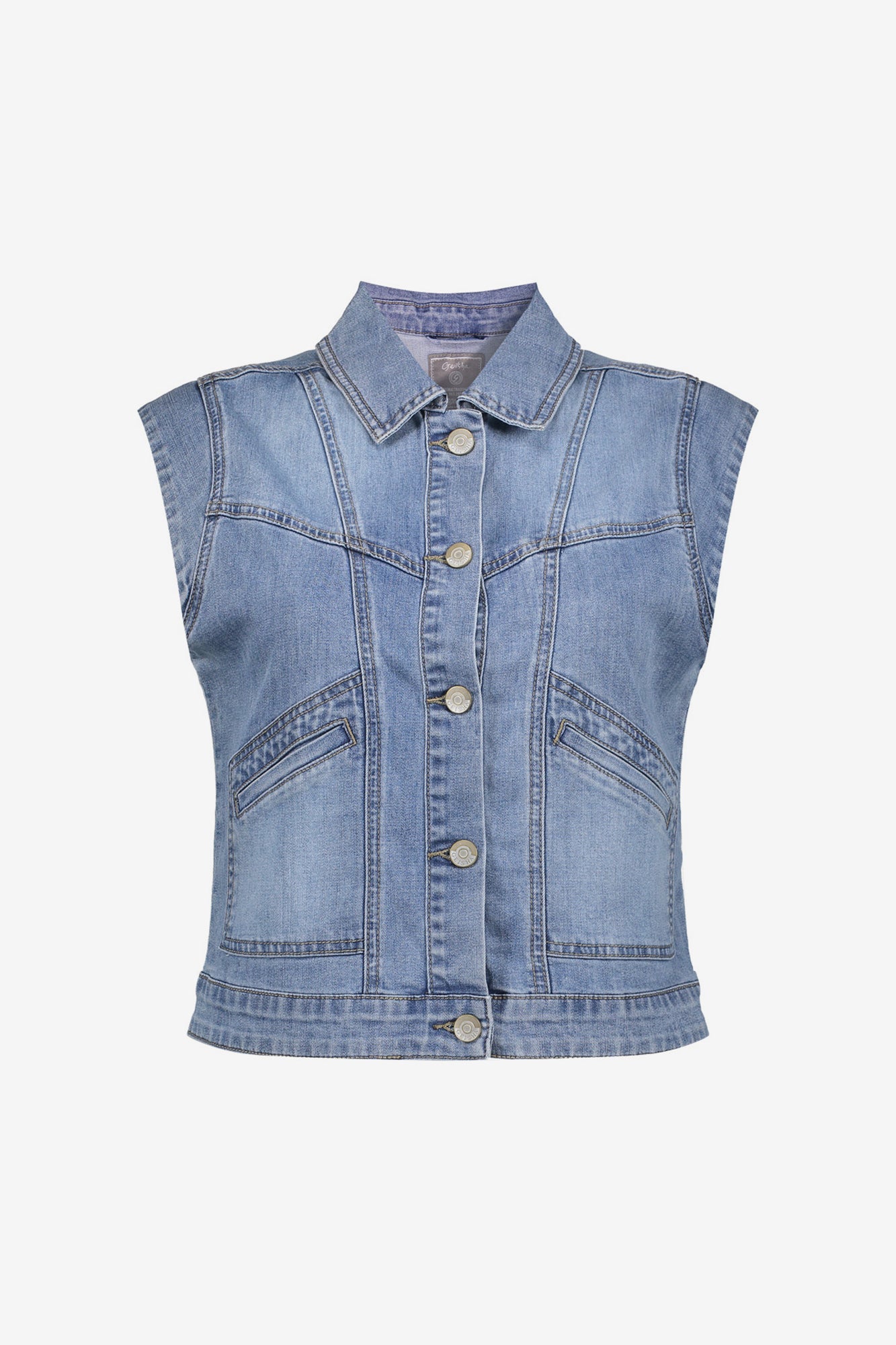 Geisha dames denim cropped singlet