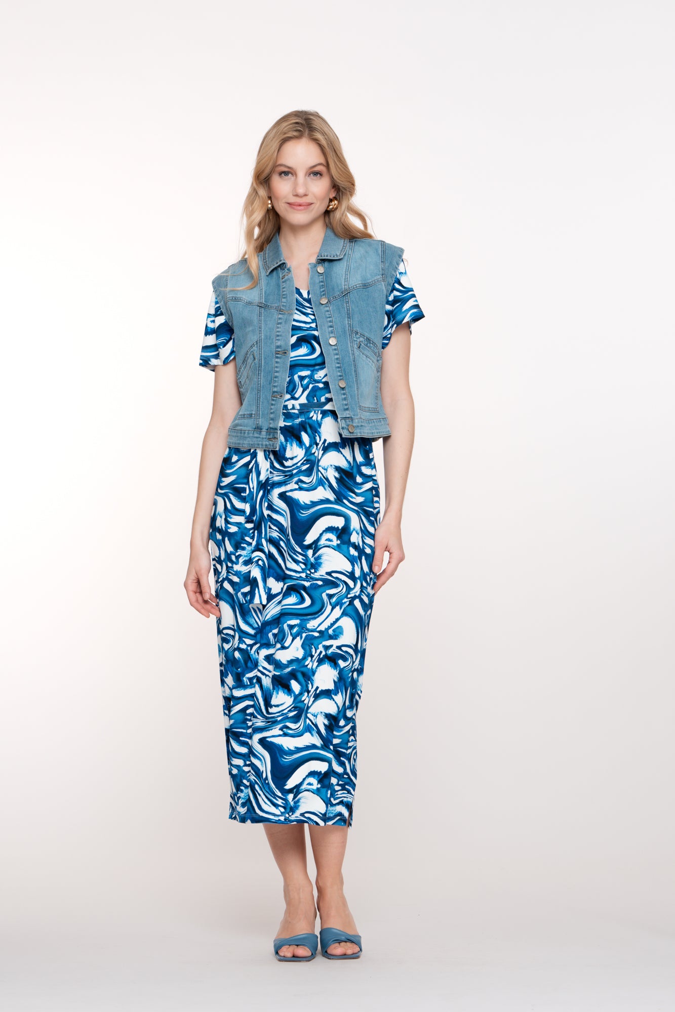 Geisha dames denim cropped singlet