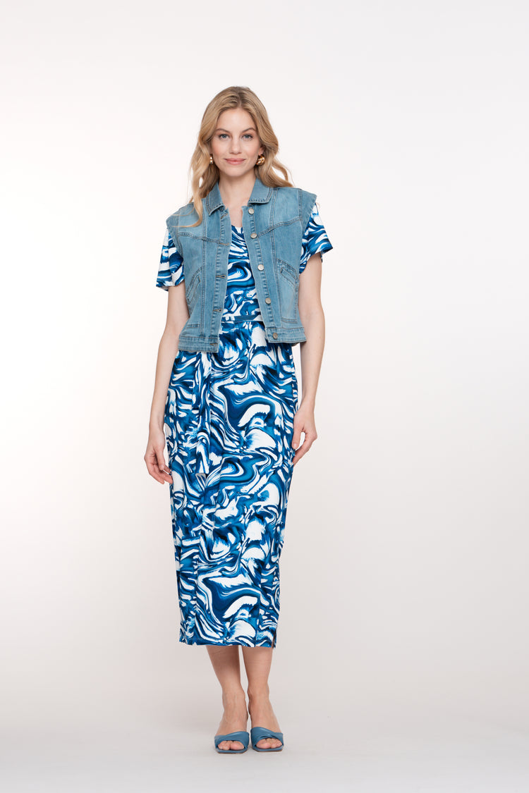 Geisha dames denim cropped singlet