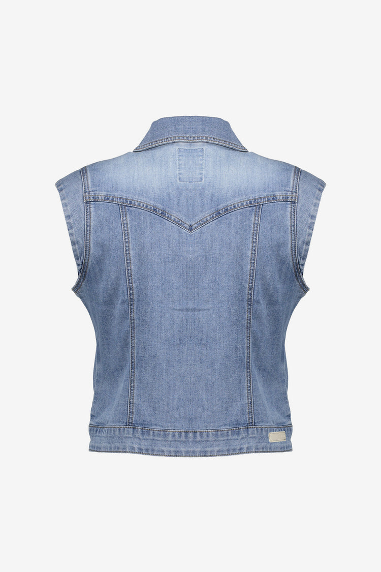 Geisha dames denim cropped singlet