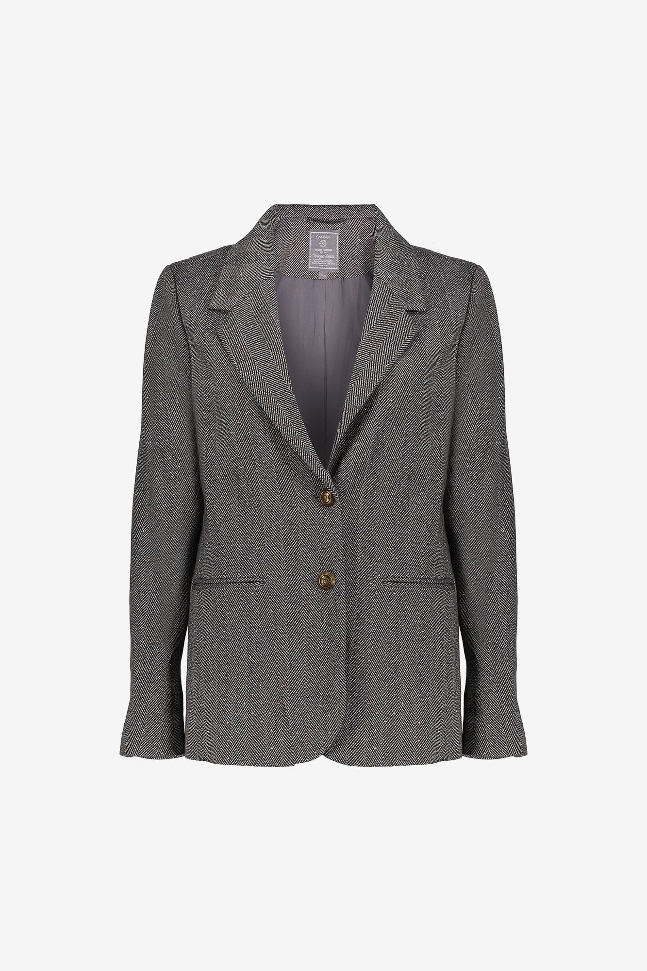 Geisha dames herringbone blazer en rhinestones