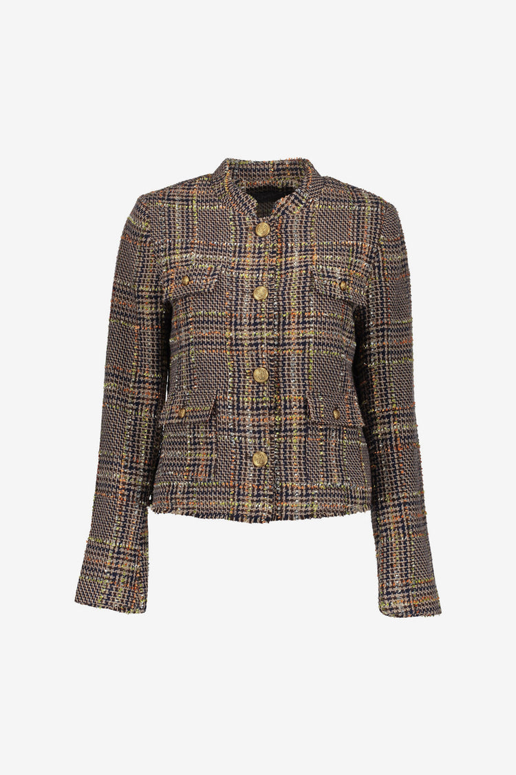 Geisha dames multi-color tweed jasje