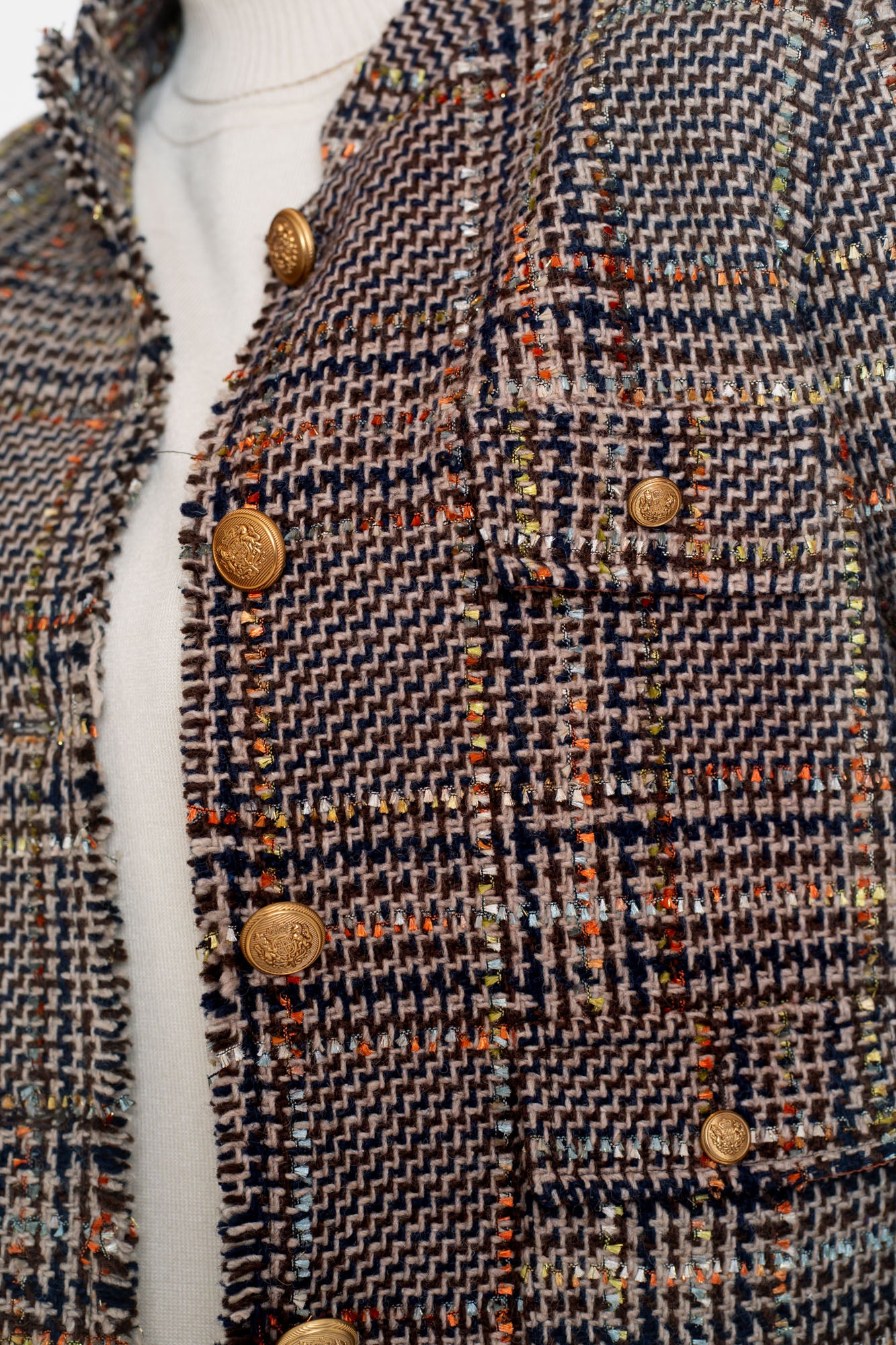 Geisha dames multi-color tweed jasje