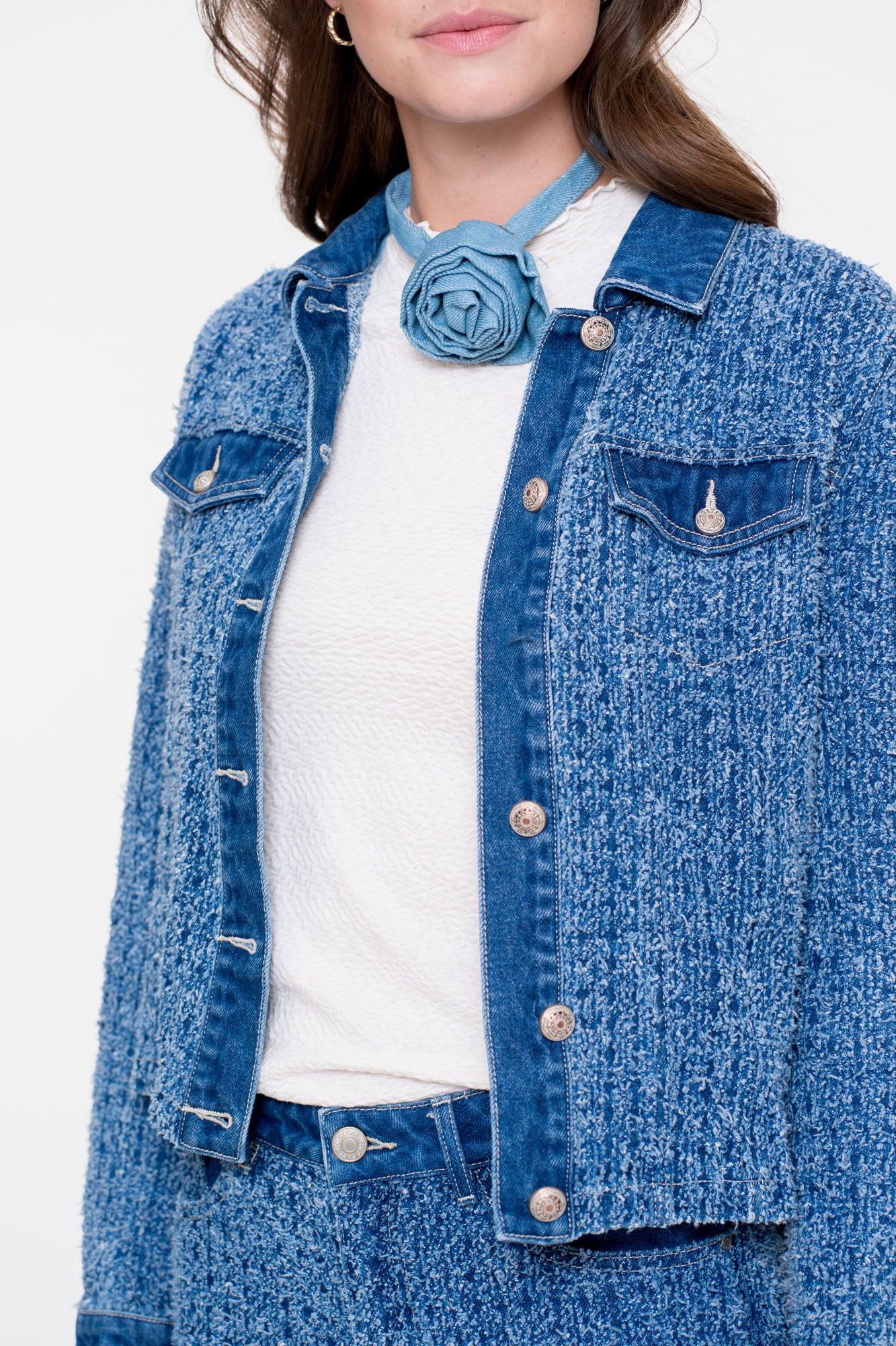 Geisha dames boucle denim jacket
