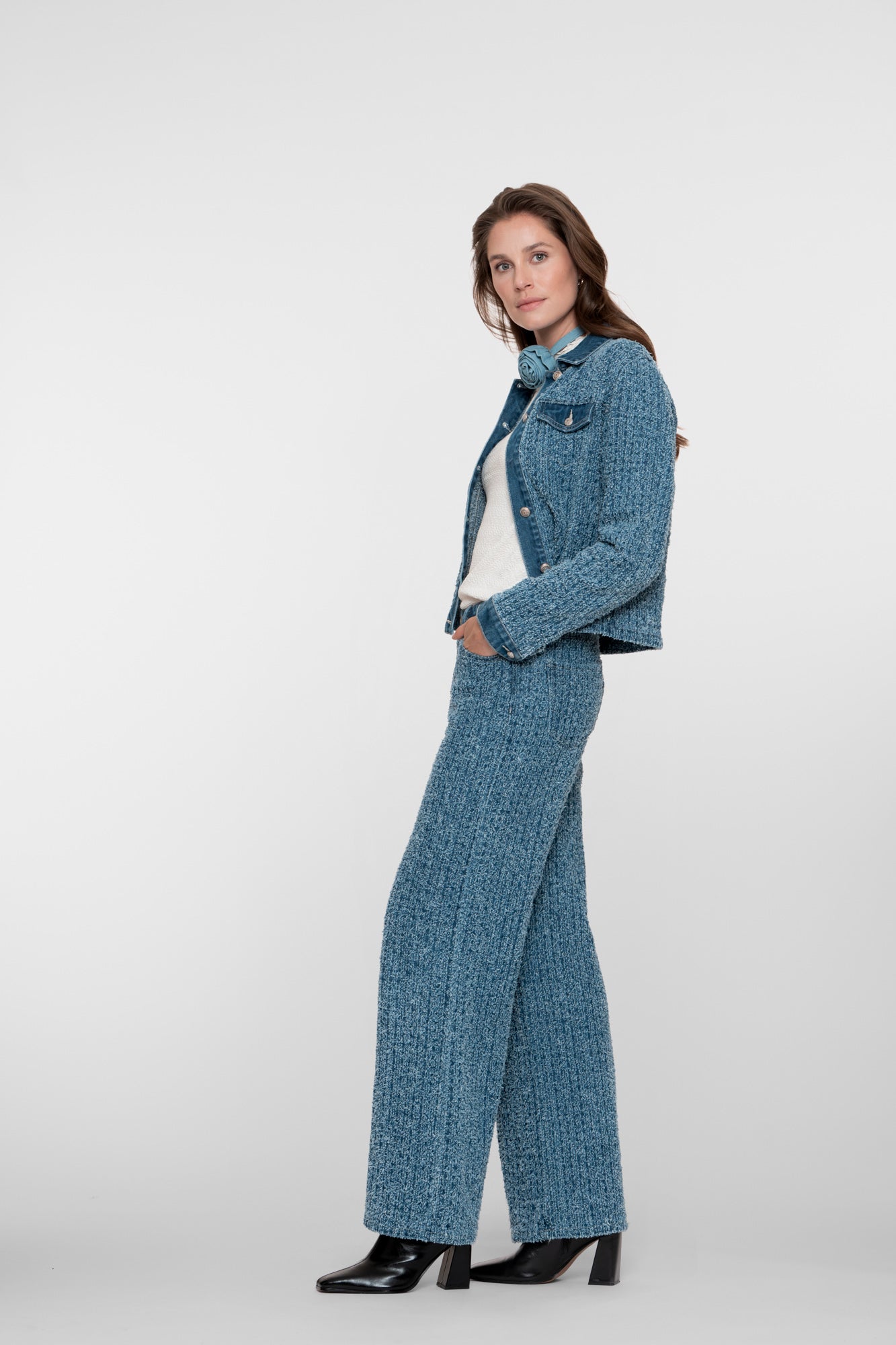 Geisha dames boucle denim jacket