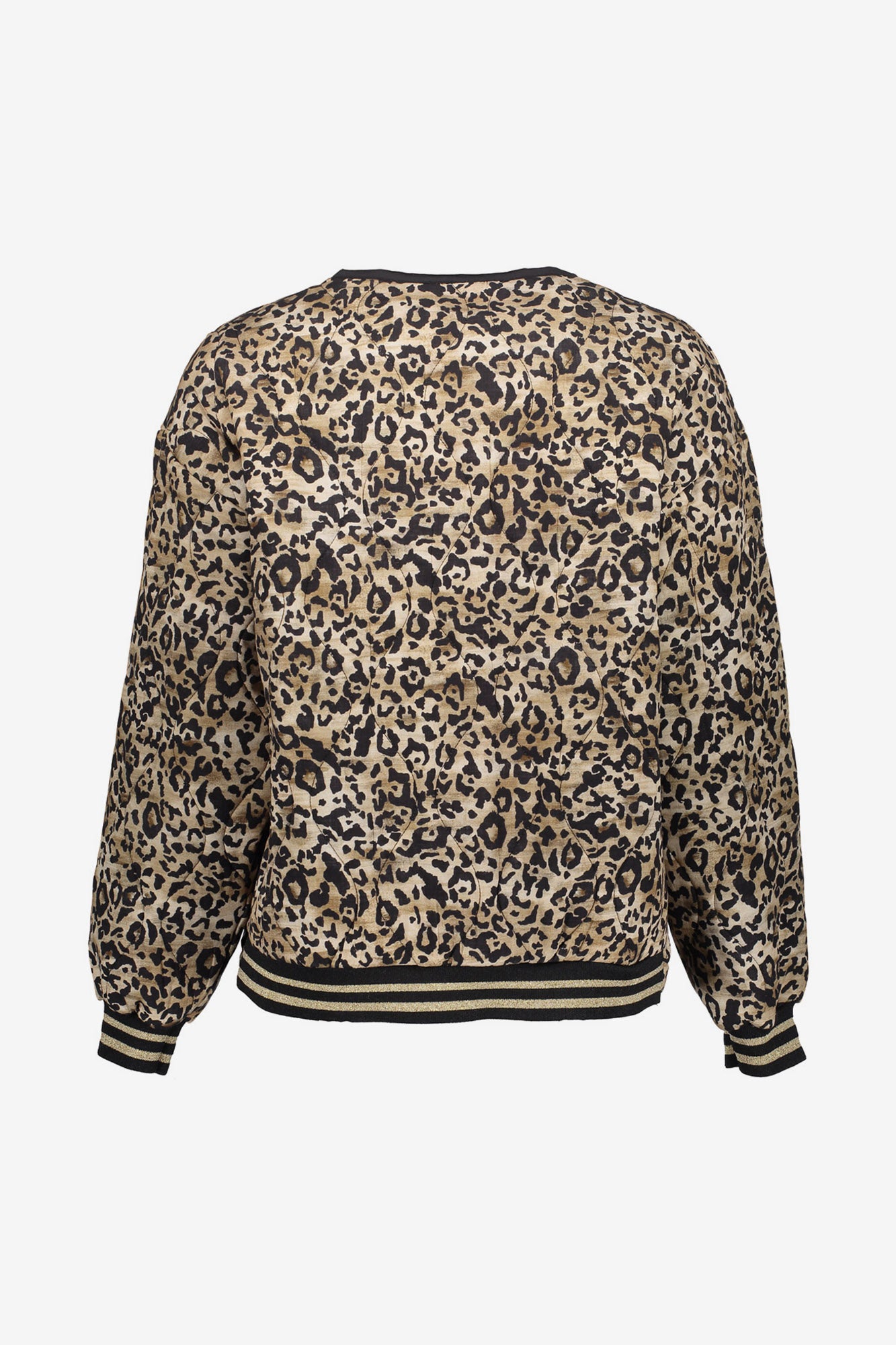 Geisha dames kort step jasje met leopard print