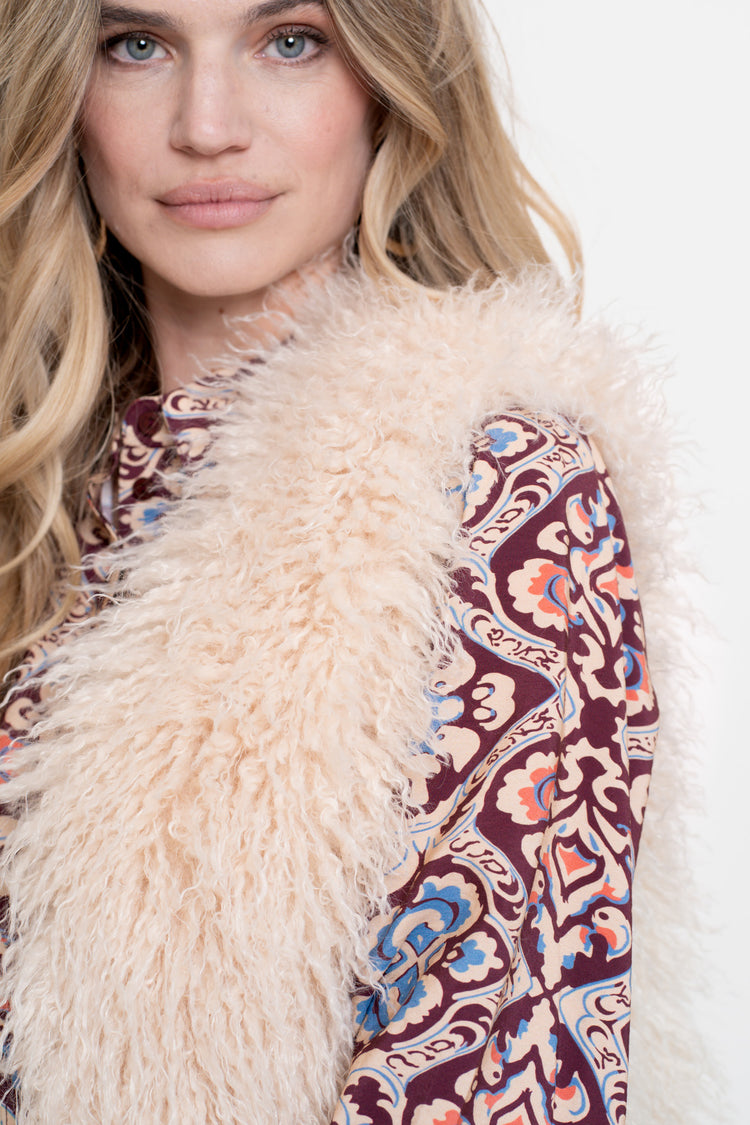 Geisha dames faux furry gilet