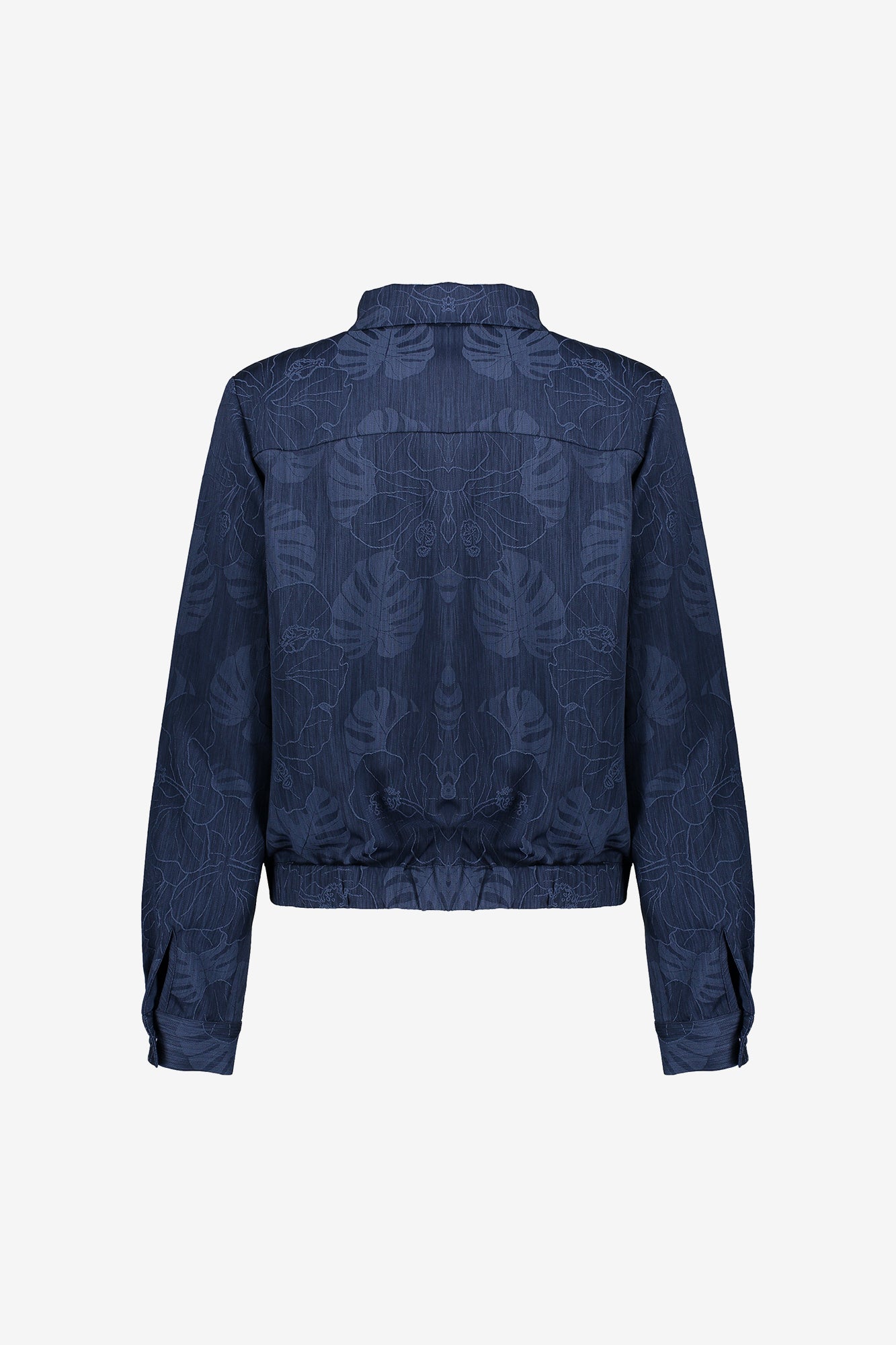 Geisha dames denim cropped jasje met bloemenprint