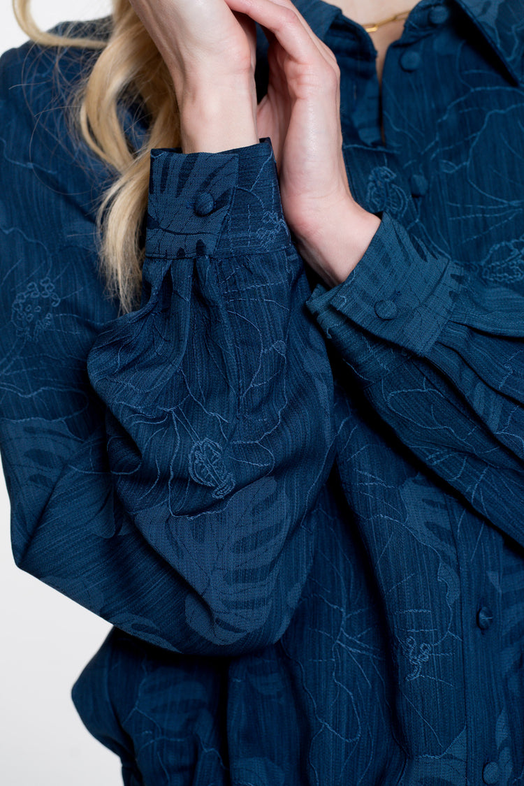Geisha dames denim cropped jasje met bloemenprint