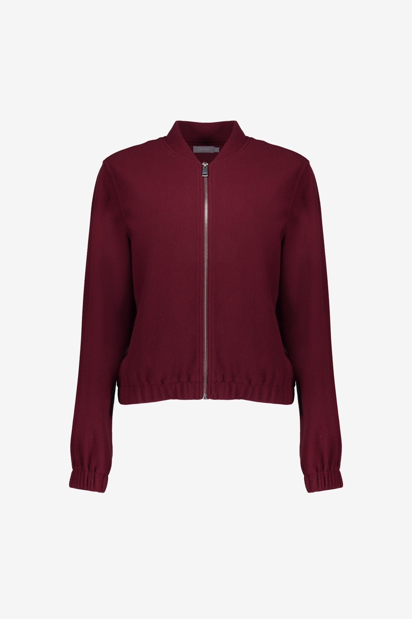 Geisha dames bomber jacket met rits en honeycomb structuur