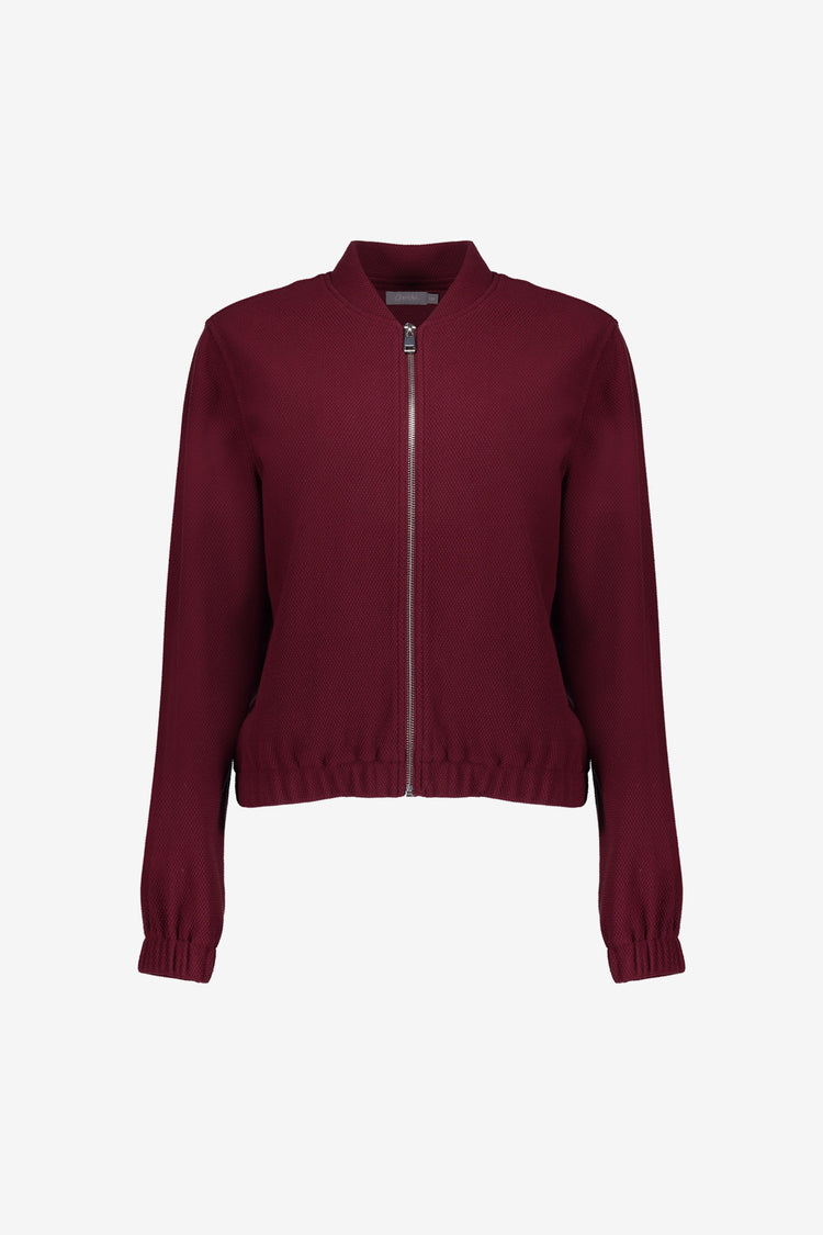 Geisha dames bomber jacket met rits en honeycomb structuur