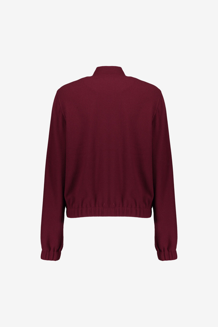 Geisha dames bomber jacket met rits en honeycomb structuur
