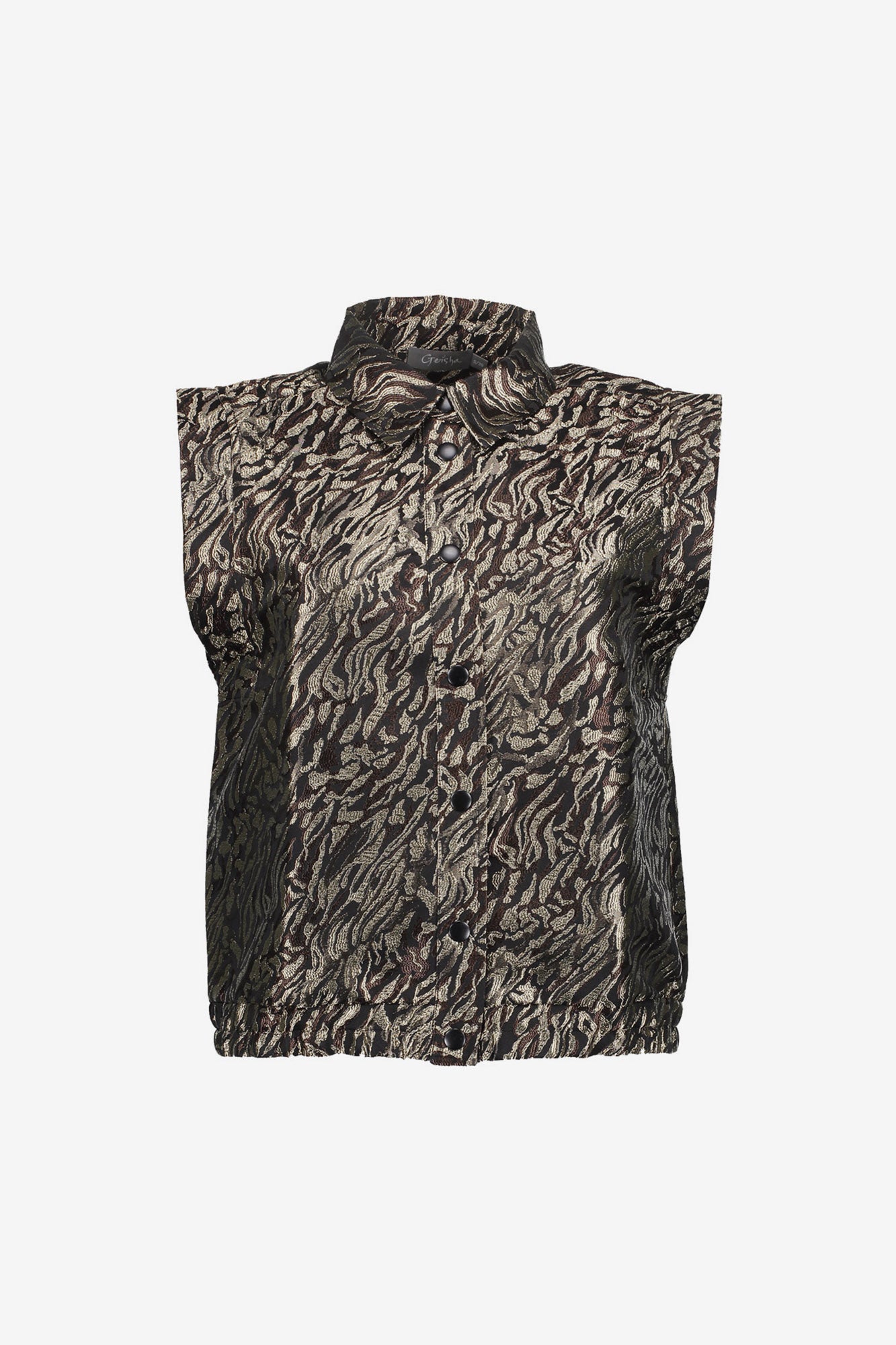 Geisha dames gilet met zebraprint