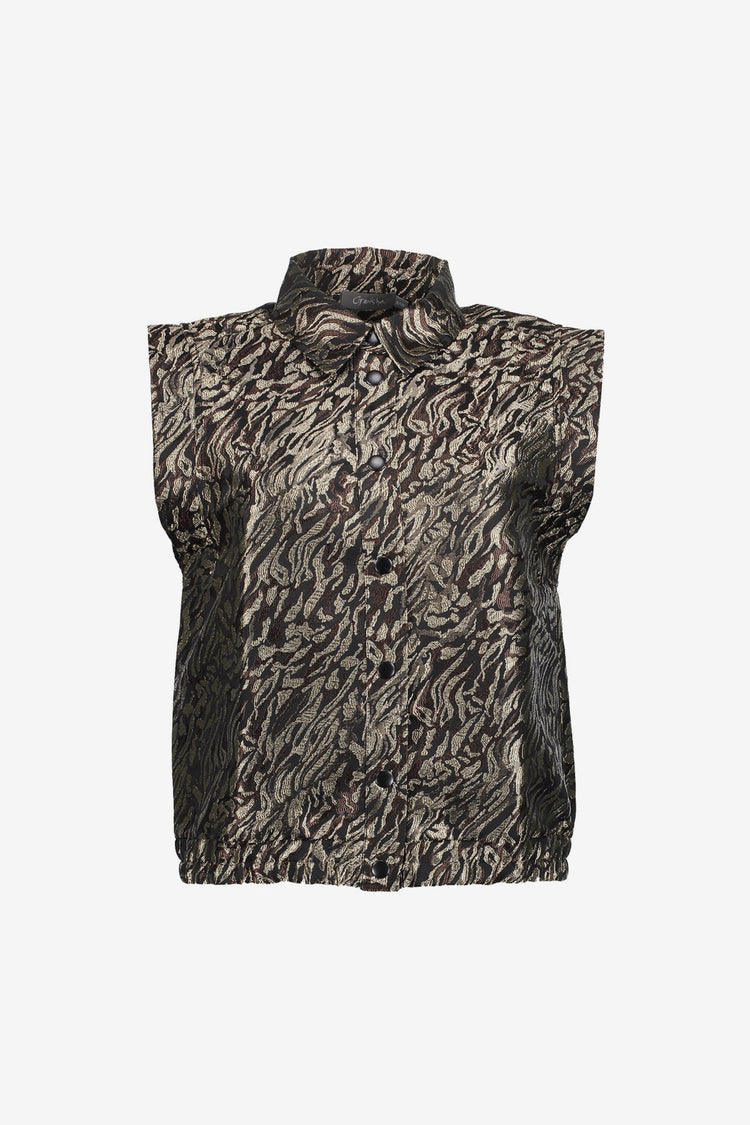 Geisha dames gilet met zebraprint