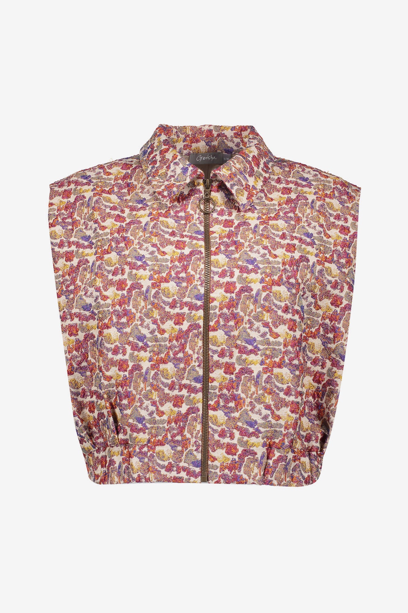 Geisha dames cropped gilet animal multicolor