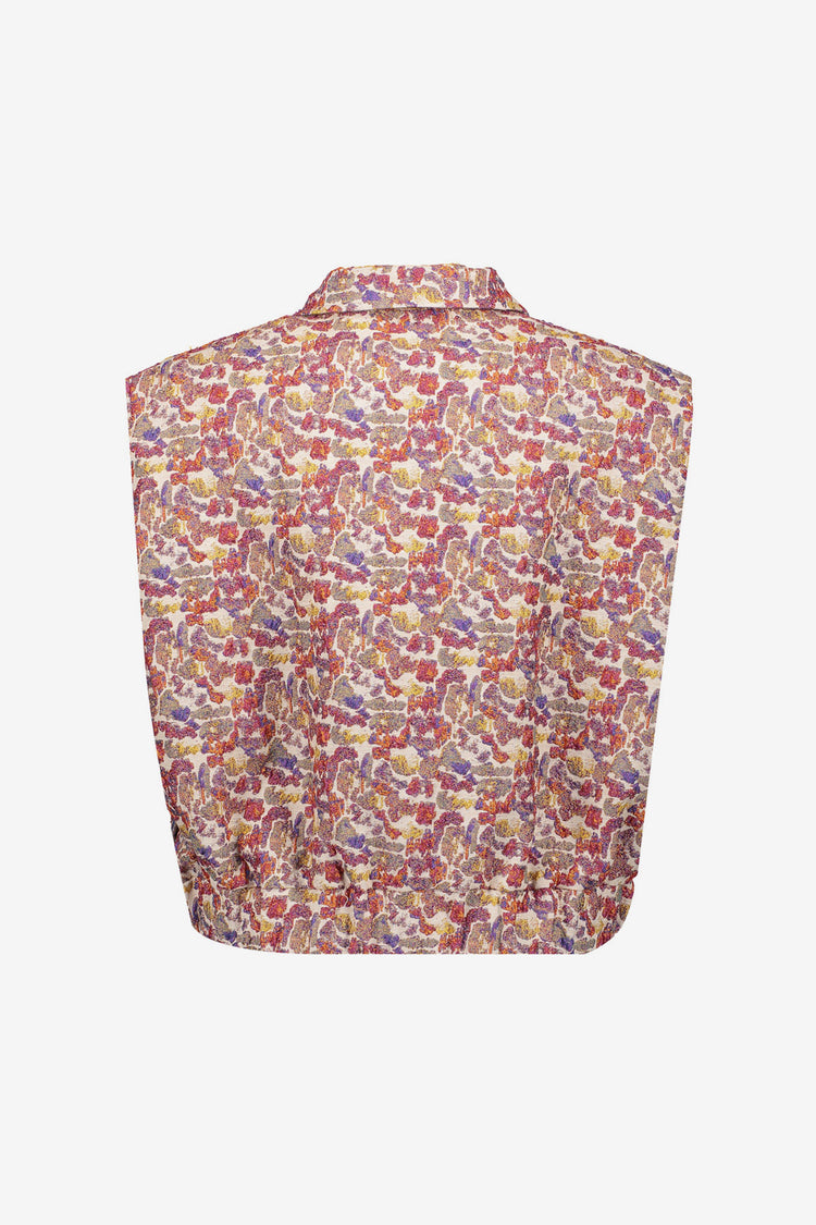 Geisha dames cropped gilet animal multicolor